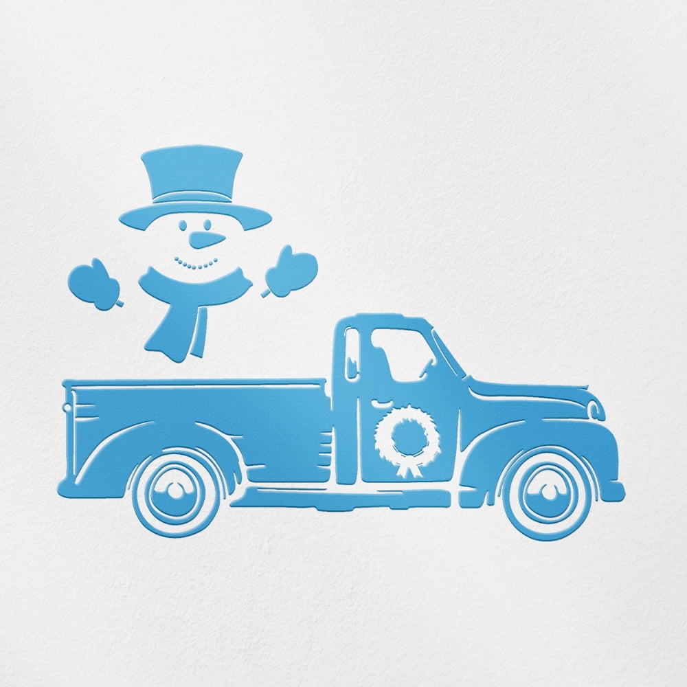Transparent Decal Stickers Of Christmas Truck (Azure Blue) Premium ...