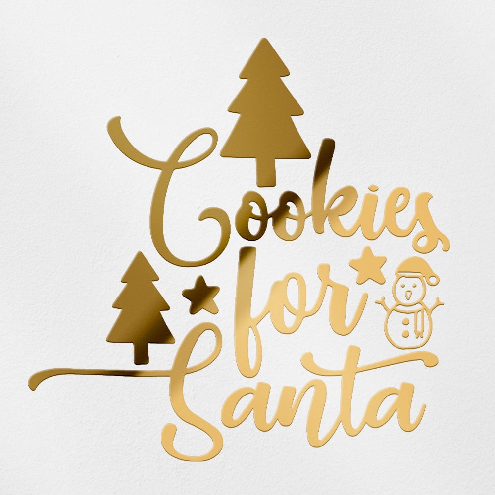 Transparent Decal Stickers Of Cookies For Santa (Metallic Gold) Premium ...