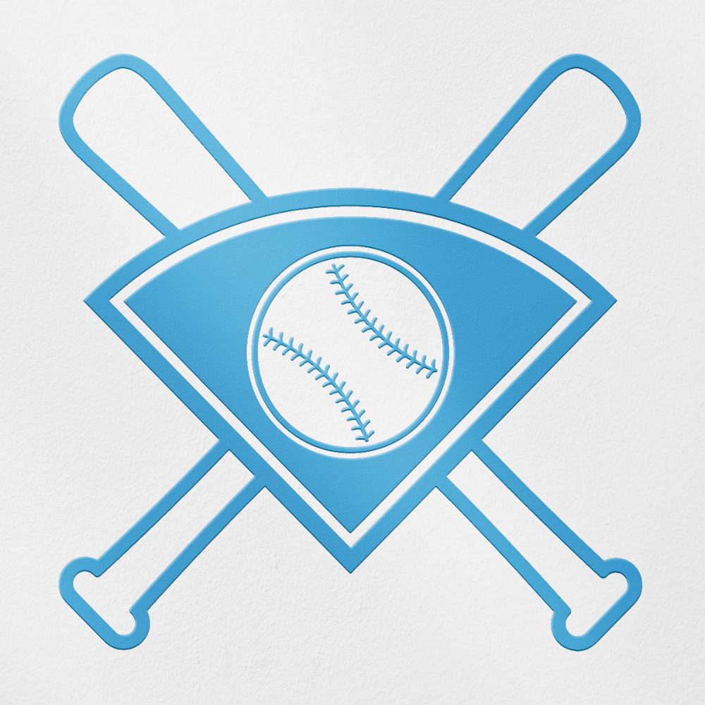 Transparent Decal Stickers Of Crossed Baseball Bats (Azure Blue ...