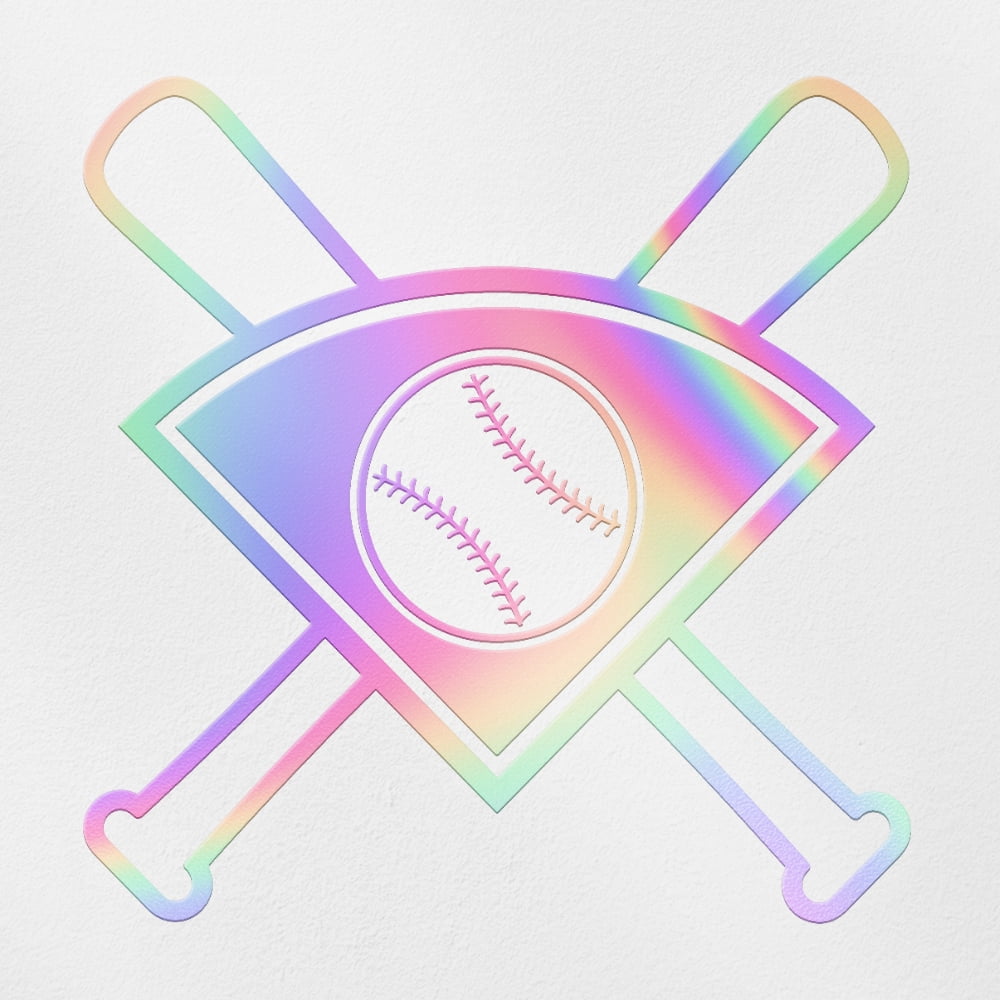Transparent Decal Stickers Of Crossed Baseball Bats (Hologram) Premium ...