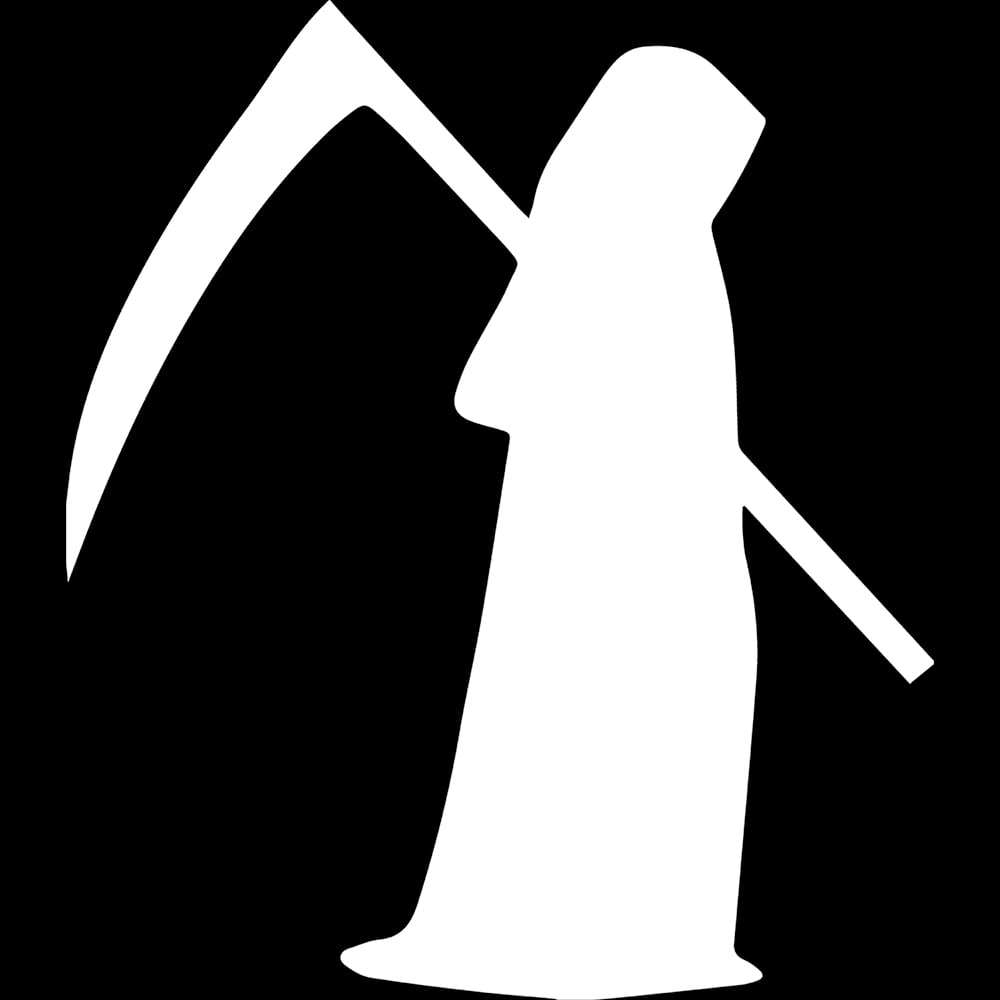 Death Reaper Sticker Transparent Decal Stickers Of Death Grim Reaper (White) Premium ...