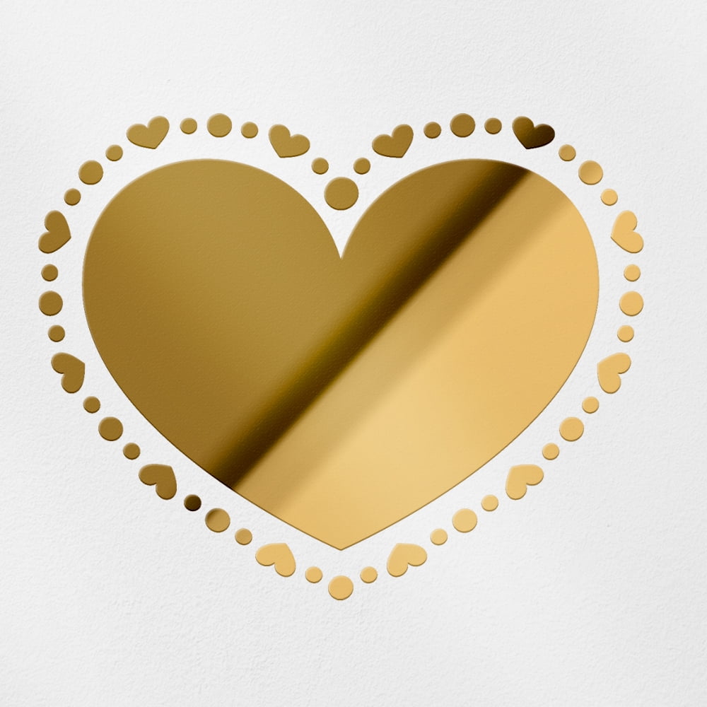Transparent Decal Stickers Of Hearts Frames (Metallic Gold) Premium ...