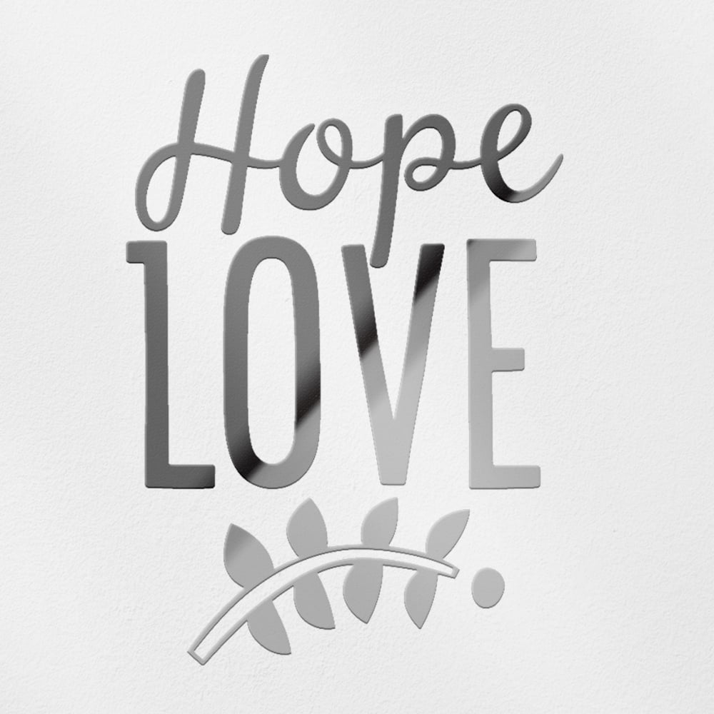 Transparent Decal Stickers Of Hope Love (Metallic Silver) Premium ...