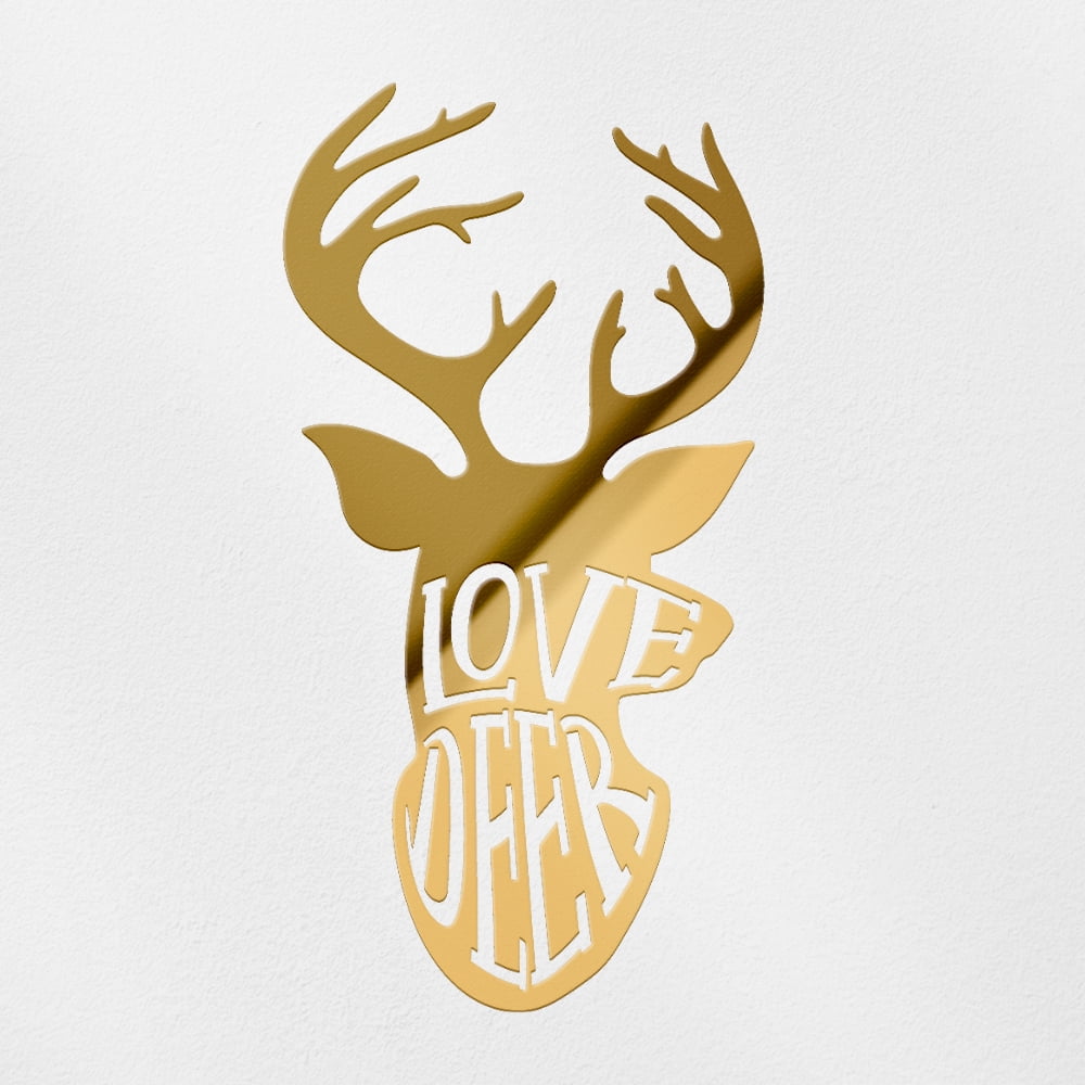 Transparent Decal Stickers Of Love Deer (Metallic Gold) Premium ...