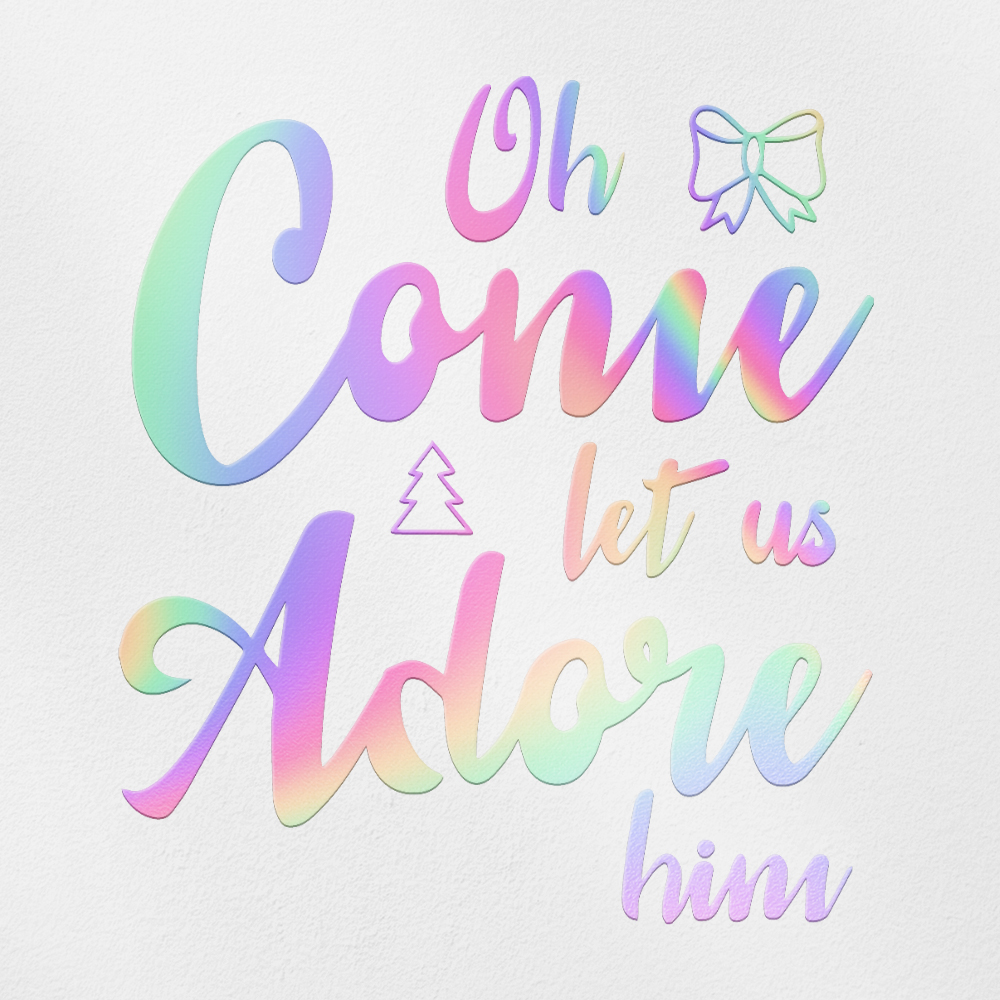 Adore Stickers Transparent Decal Stickers Of Oh Come Let Us Adore Him (Hologram ...