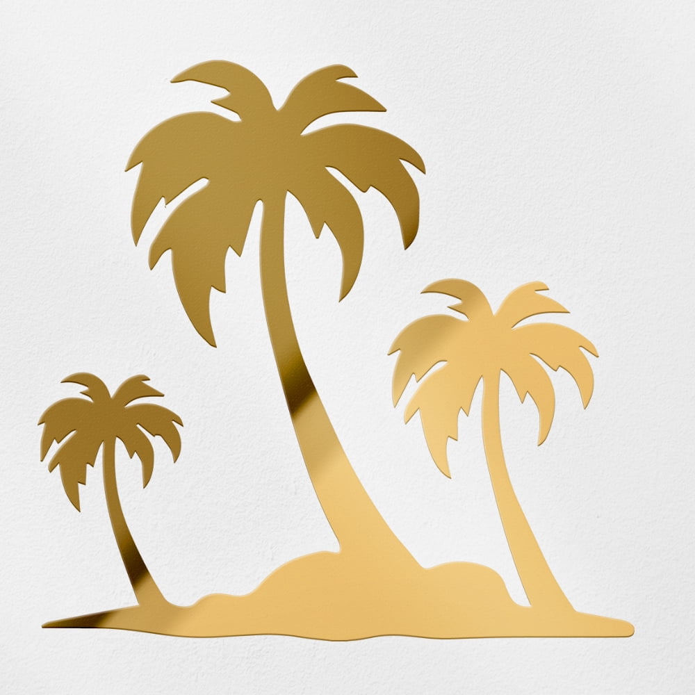 Transparent Decal Stickers Of Palm Trees 22 (Metallic Gold) Premium ...