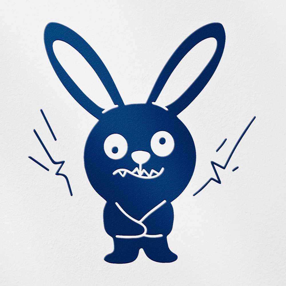 Transparent Rabbit Stickers Transparent Decal Stickers Of Rabbit (Navy Blue) Premium Waterproof ...