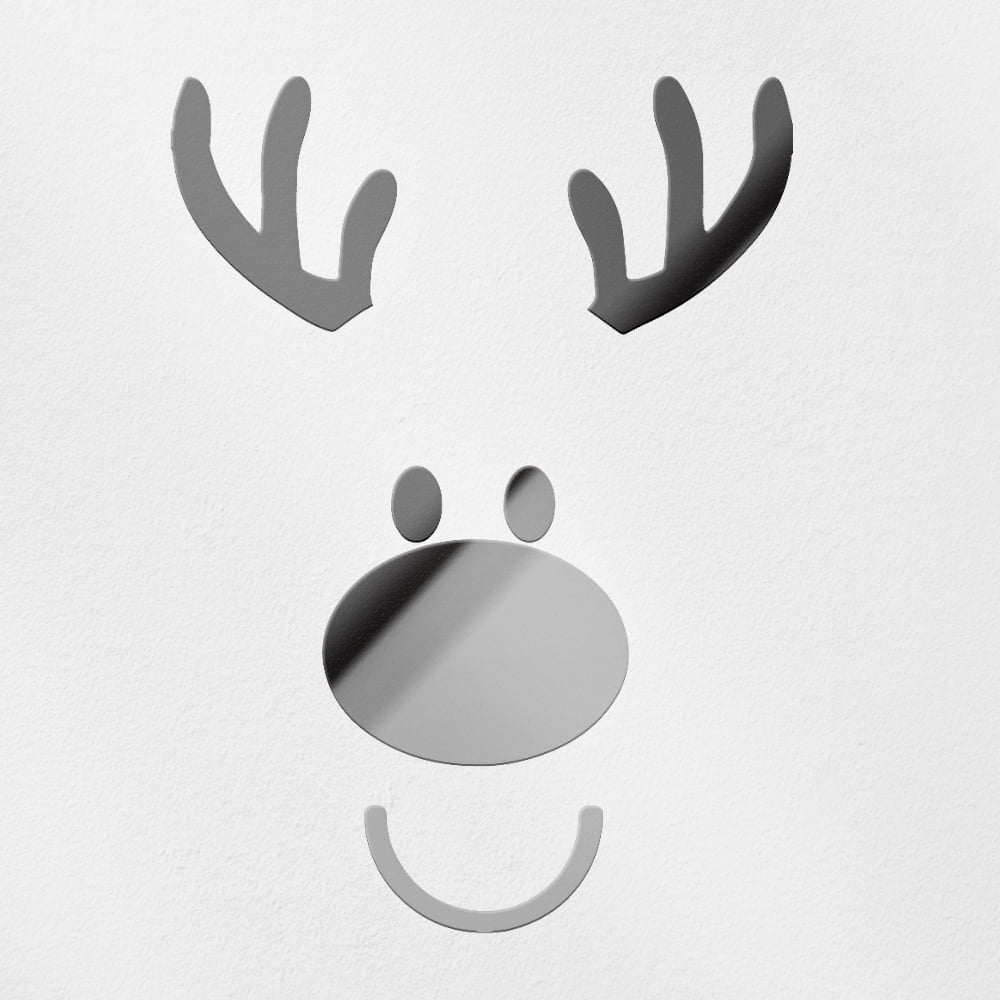 Transparent Decal Stickers Of Reindeer (Metallic Silver) Premium ...