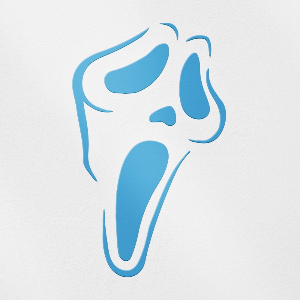 Transparent Decal Stickers Of Scream Stencil (Azure Blue) Premium ...