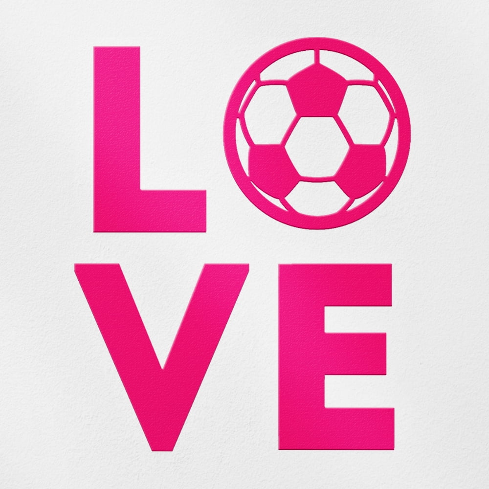 Transparent Decal Stickers Of Soccer Love (Pink) Premium Waterproof ...