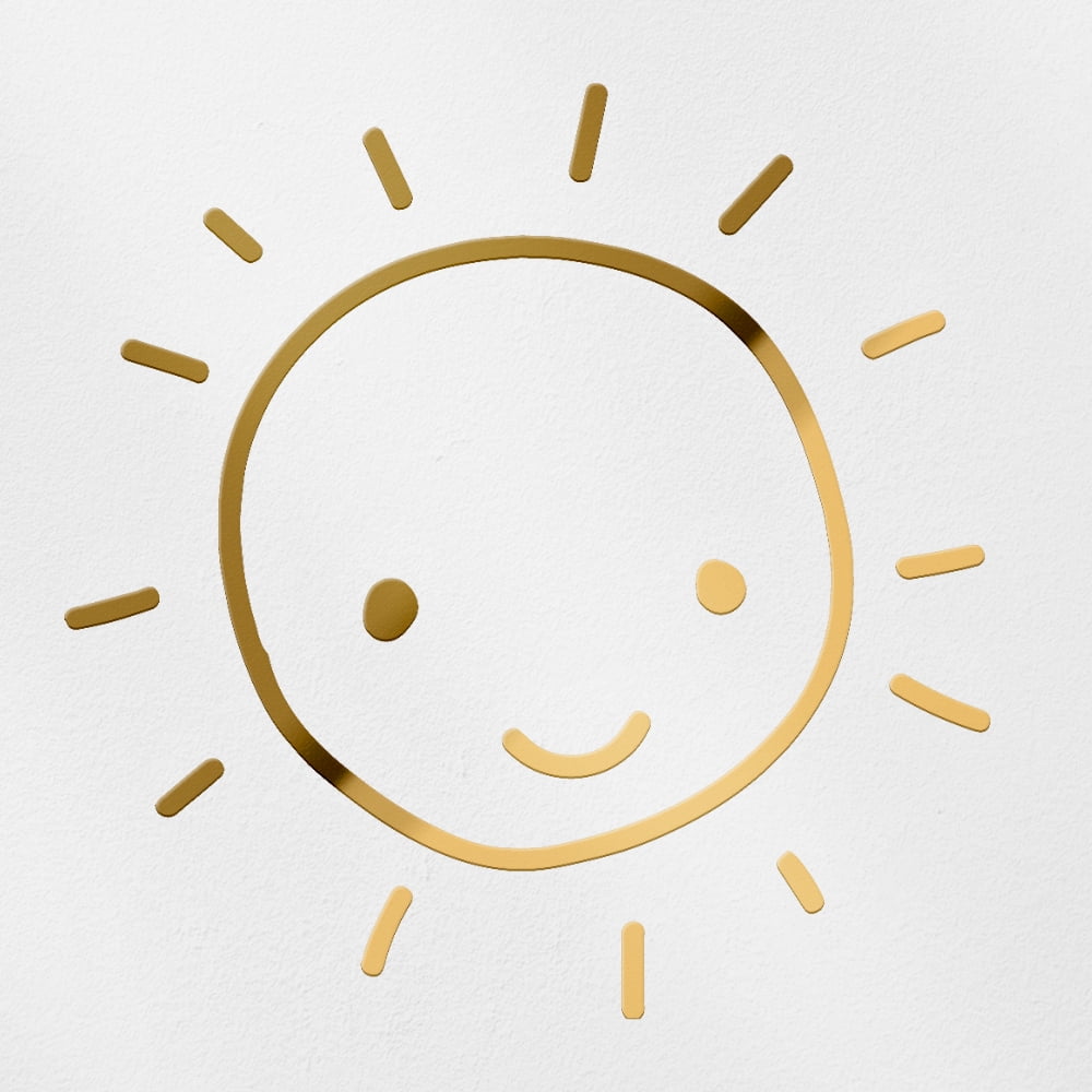 Transparent Decal Stickers Of Sun (Metallic Gold) Premium Waterproof ...