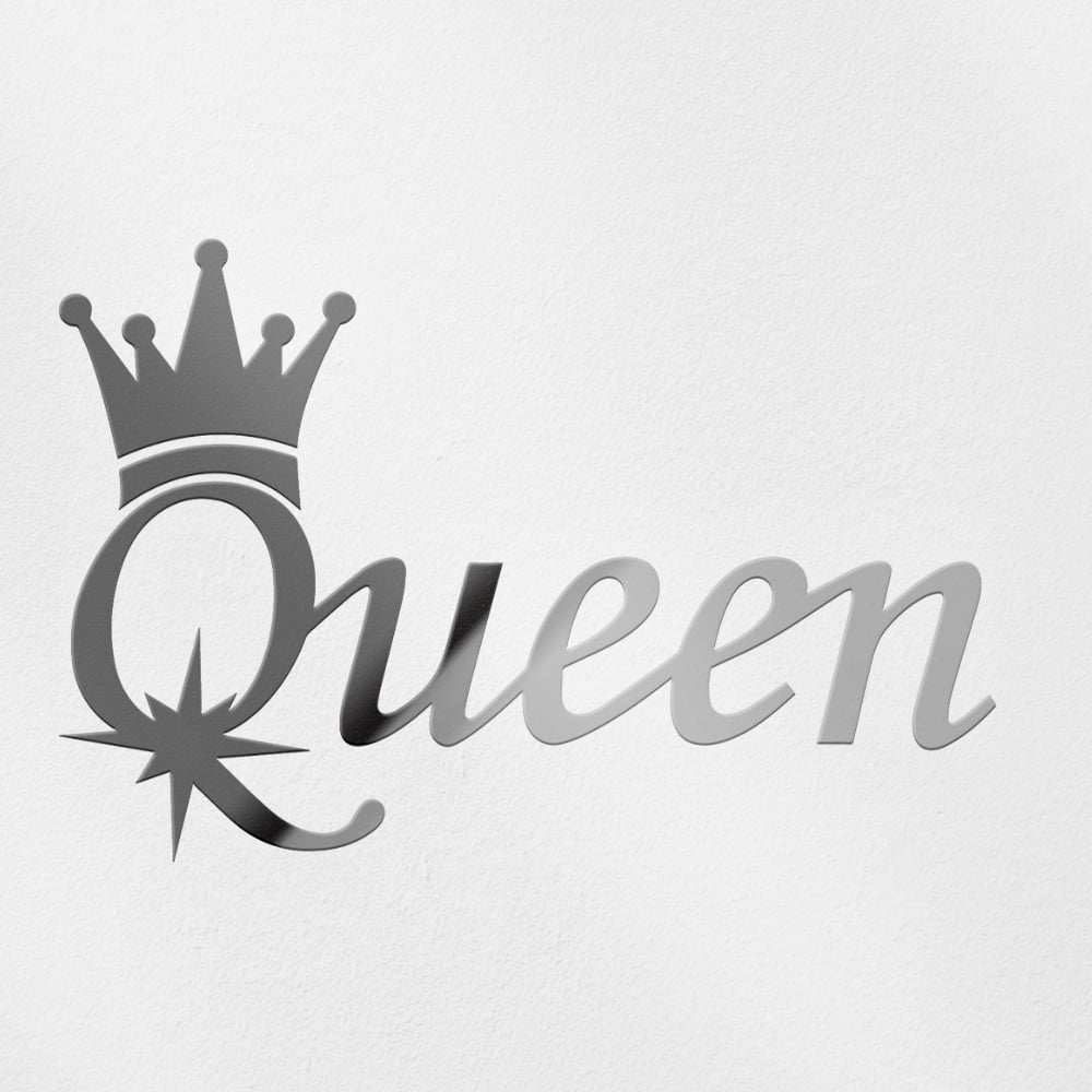 Transparent Decal Stickers Of Queen Crown (Metallic Silver) Premium ...