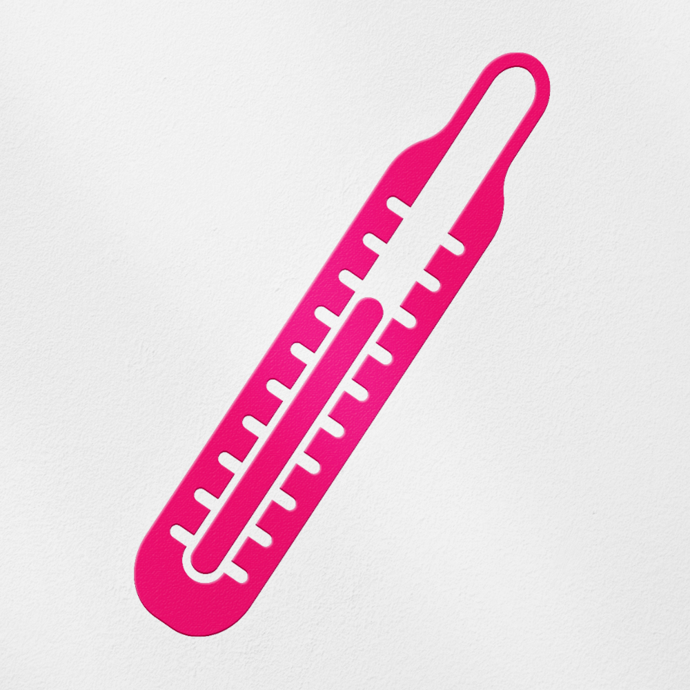 Colorless Thermometer Sticker Transparent Decal Stickers Of Thermometer (Pink) Premium Waterproof ...