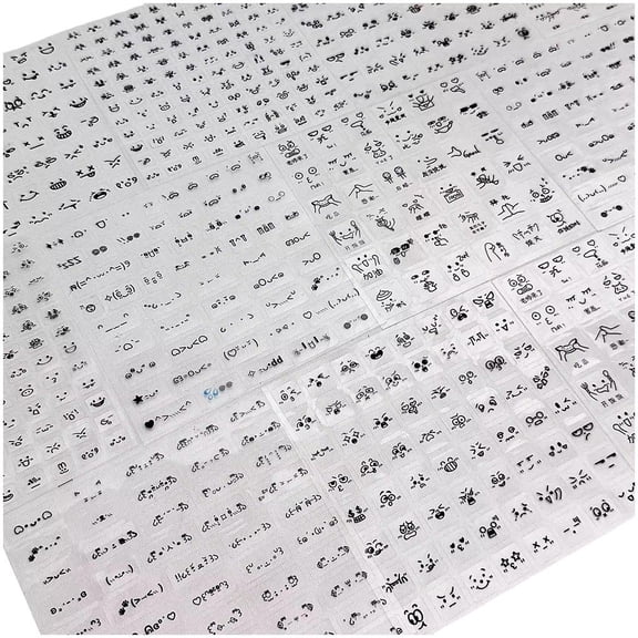 Transparent Decorative Stickers, 50pcs Text Emoticons Stickers, Aesthetic Positive Decal Stickers, Waterproof for Bottle Laptop Journal