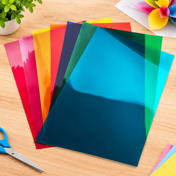 Transparent Decorative Window Film Anti UV Colorful Adhesive Vinyl Heat Insulation Solar Window Tinting Sheets Glass Film for Christmas Home Decoration, 7 Colors Bundle Pack, 6Inch x 11.8Inch