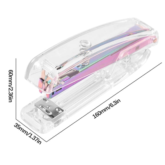 Transparent Design Fashionable Stapler, Office Supply, Youngster Binding Machine Multi-Functional Stationery, for Creative Workspace, Modern Learning Environment Setup and Stylish Organization