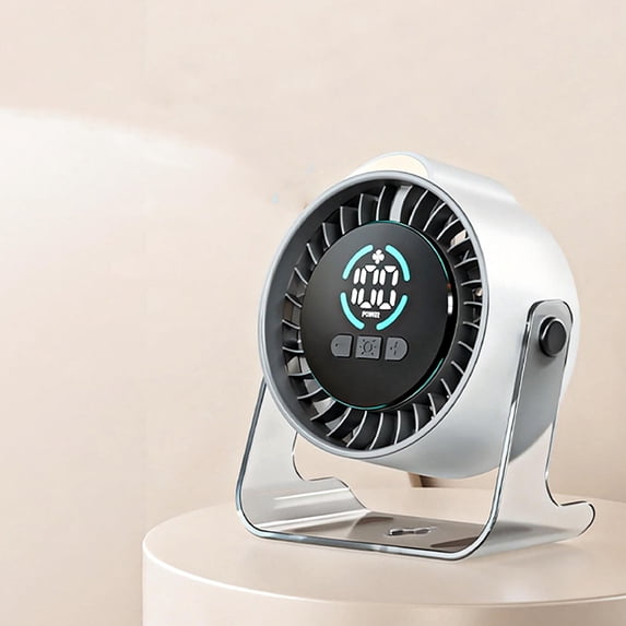 Transparent Desk Fan,Modern Style Portable Quiet Desk Fan,USB Rechargeable and 100-Speed Adjustable Fan with LED Digital Display,Suitable for Home,Dormitory and Office