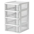 thumbnail image 1 of Transparent Desktop Storage Box Ins Student Small Drawer, 1 Storage Box, FNGZ Plastic Kitchen Pantry Stackable Storage Organizer for Cabinet Countertop Holds Coffee Tea White, 1 of 9