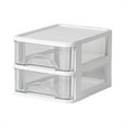 thumbnail image 1 of Transparent Desktop Storage Box Ins Student Small Drawer Pencil Case, 1 Storage Box, FNGZ Plastic Kitchen Pantry Stackable Storage Organizer with Drawers for Cabinet Countertop Holds Coffee Tea White, 1 of 9