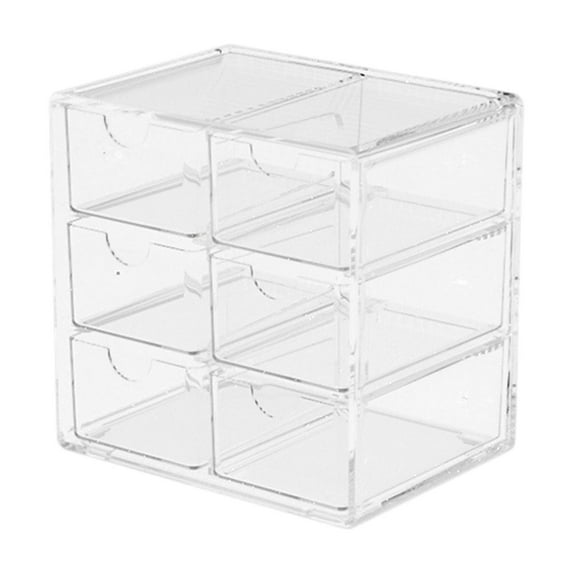 Transparent Desktop Storage Box with Six Compartments, Multi-Purpose Organizer for Accessories, Jewelry, Makeup, and Office Supplies, Keeps Spaces Neat and Tidy