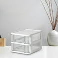 thumbnail image 1 of Transparent Desktop Storage Box with Multi-Layer Drawers | Plastic Organizer for Stationery & Cosmetics | Small Desk Organizer (14.2x18.3x12cm), 1 of 3