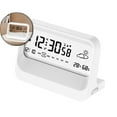 thumbnail image 1 of Transparent Digital Alarm Clock with Temperature & Humidity Display – LED Desktop Clock with 12/24H Timer, Week, Date, Silent Fan Indicator, 1 of 6