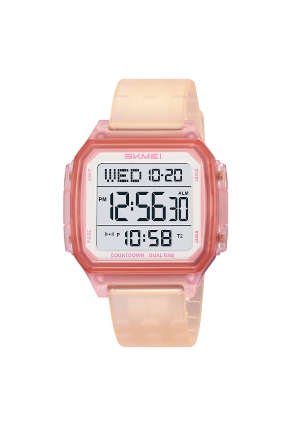 Transparent Digital Watch, Unisex Square Sports Watch with Clear Case Band, Water Resistant Electronic Watch for Students, Teens, Couples Gift Idea