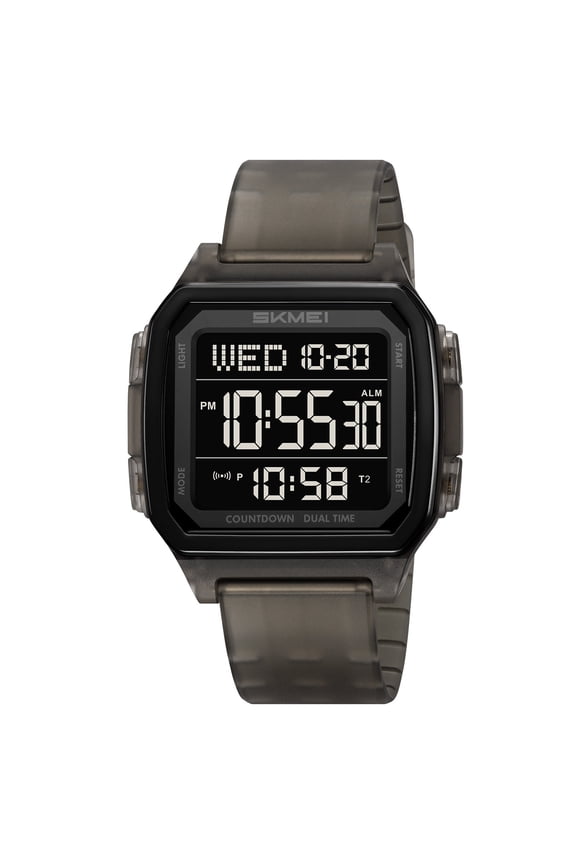 Transparent Digital Watch, Unisex Square Sports Watch with Clear Case Band, Water Resistant Electronic Watch for Students, Teens, Couples Gift Idea