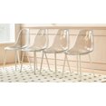 Transparent Dining Chair Set of 4, Acrylic Accent Side Chair with Metal