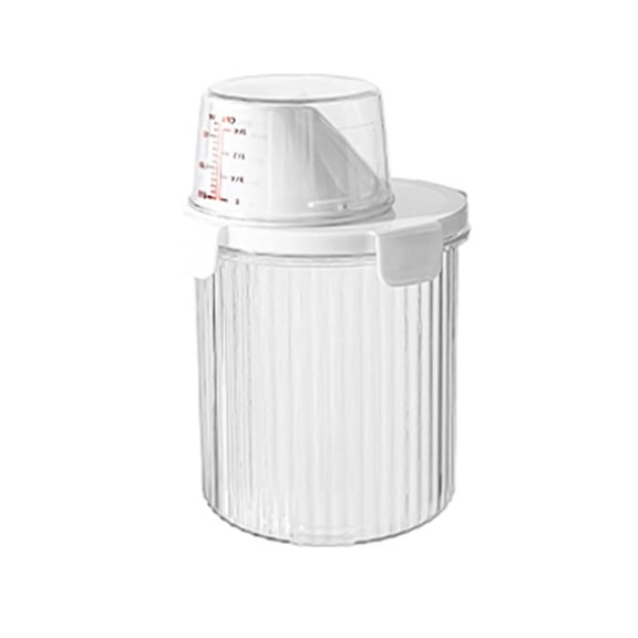 Transparent Dispenser for Laundry Detergent with Multiple Size Choices