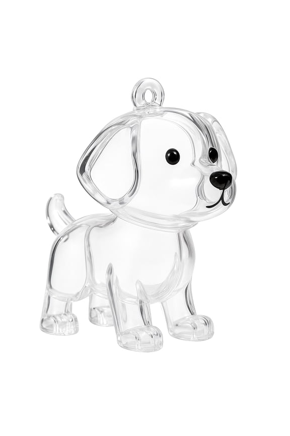 Transparent Dog Hair Keepsake Keychain Charm - Golden Retriever Pet Hair Memorial Storage Box, Decorative Pendant, Memorial Keychain