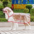 thumbnail image 1 of Transparent Dog Raincoat for Large Dogs Golden Retriever Labrador Waterproof Rain Jacket with Reflective Strips Outdoor Pet Clothes Red 4XL, 1 of 4
