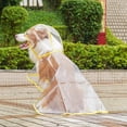 thumbnail image 1 of Transparent Dog Raincoat for Large Dogs Golden Retriever Labrador Waterproof Rain Jacket with Reflective Strips Outdoor Pet Clothes Yellow 3XL, 1 of 4