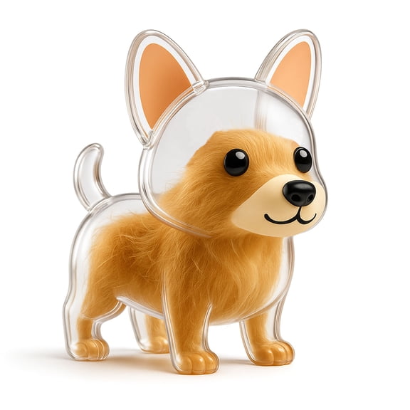 Transparent Dog Shaped Keychain Charm Corgi Pet Hair Keepsake Pendant, Pet Hair Memorial Storage Box Decorative Key Ring Accessory(One Pcs)