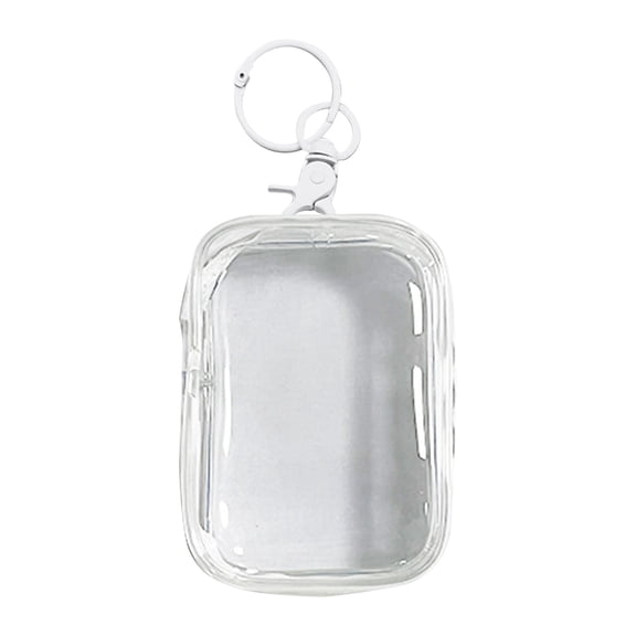 Transparent Doll Display Bag with Keychain, Portable Small Doll Storage Pouch, Hanging Zipper Case for Collectible Figures, Home and Travel(B)