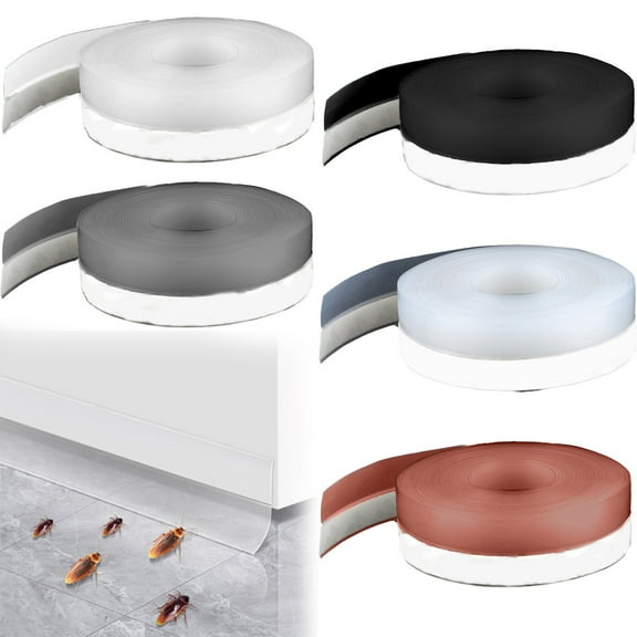 Transparent Door and Window Sealing Strip, Window Sealing Strip Self Adhesive Weather Stripping 5M/16.4Ft Door Seal Strip for & Shower & Soundproof, 2*Door and Window Sealing Strips