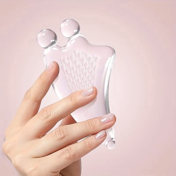 Transparent Double-Bead Gua Sha Facial Massage Tool - Eco-Friendly Acupoint Massager for All Skin Types