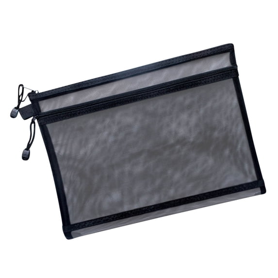 Transparent Double-Layer Mesh Pencil Case with Dual Zippers, Clear Window, Sturdy Nylon Mesh, Convenient Storage for Pens, Markers & Small Items