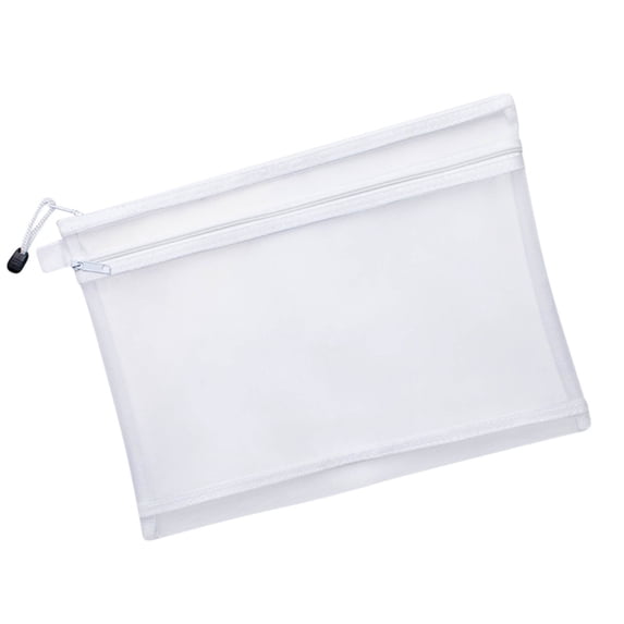 Transparent Double-Layer Mesh Pencil Case with Dual Zippers, Clear Window, Sturdy Nylon Mesh, Convenient Storage for Pens, Markers & Small Items