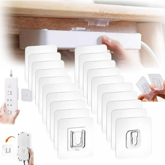 Transparent Double-Sided Adhesive Wall Hooks, Nail-Free and Damage-Free, Strong Self-Stick Hangers