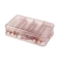 thumbnail image 1 of Transparent Double-layer Plastic Jewelry Storage Box Multi-purpose Organizer Container for Hair Clips Necklace Earring Jewelry Brown, 1 of 6