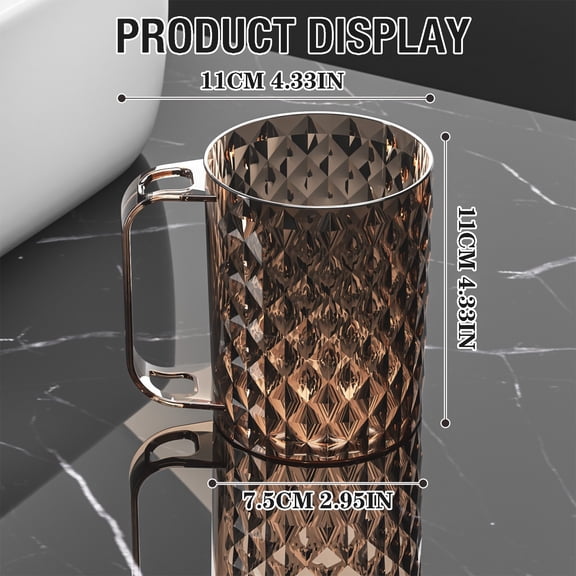 Transparent Drinking Cup with Handle for Bathroom Dorm and Travel Use