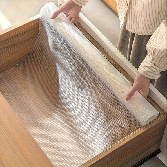 Transparent EVA Drawer Liner, Thickened Laminated Cabinet Mat, 11.8 x 59.1 in Moisture-Resistant Shelf and Fridge Liner for Kitchen Cabinets, Shoe Cabinets and Drawers