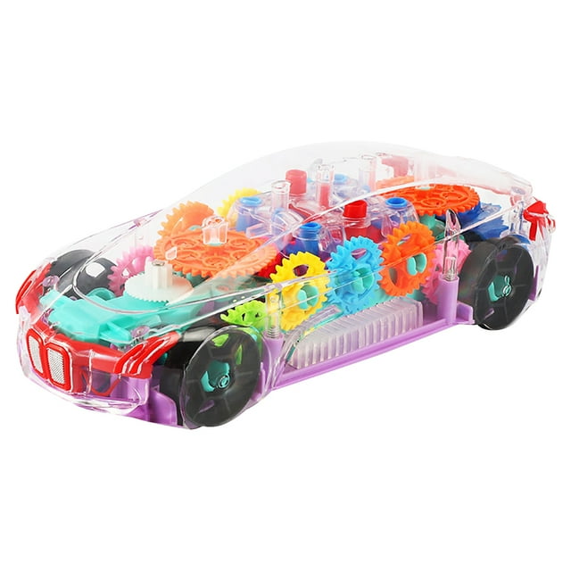 Transparent Electric Car Toy Cartoon Car Toy Kids Car Plaything with ...