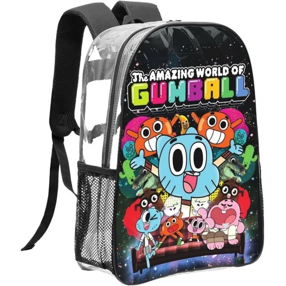Transparent Elementary Backpacks Gifts The Amazing World Of Gumball Casual Primary Daypack Laptop Backpack Lightweight Computer Bookbag Style-2