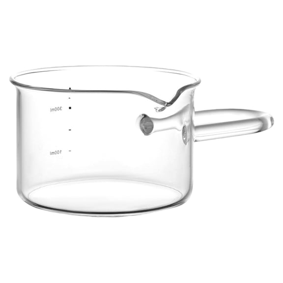 Transparent Espresso Milk Measure Pitcher Coffee Measuring Glass Cup with Handle