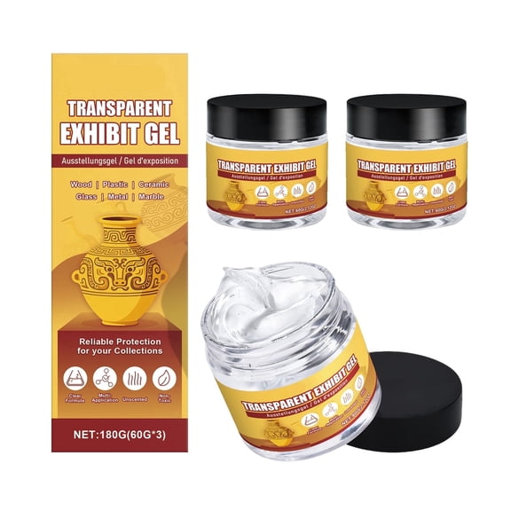 Transparent Exhibition Gel Material For Museum Artifacts Removable Reusable Protective Gel For Antiques Glass Ceramics Statues 3PCS