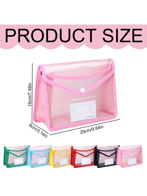 Transparent Expandable Plastic Folder Thick Button Closure Document Organizer for Receipts Office