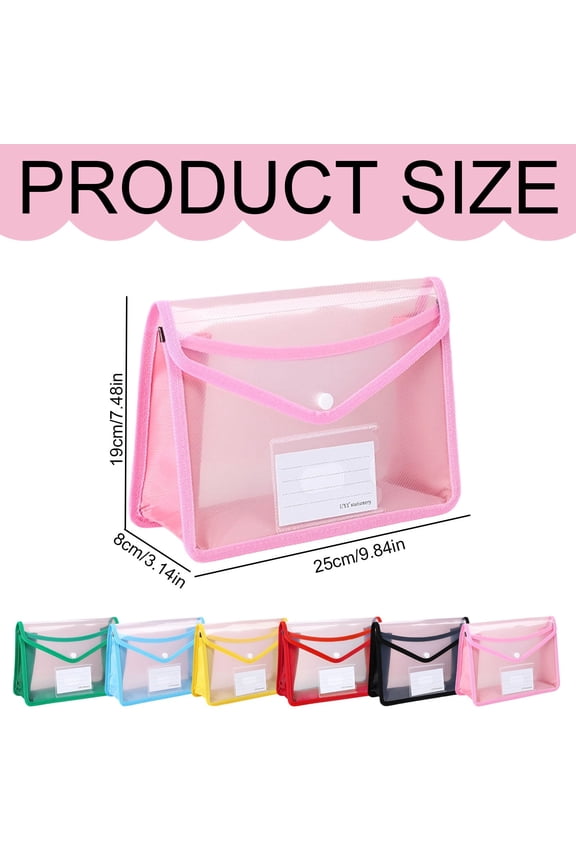 Transparent Expandable Plastic Folder Thick Button Closure Document Organizer for Receipts Office