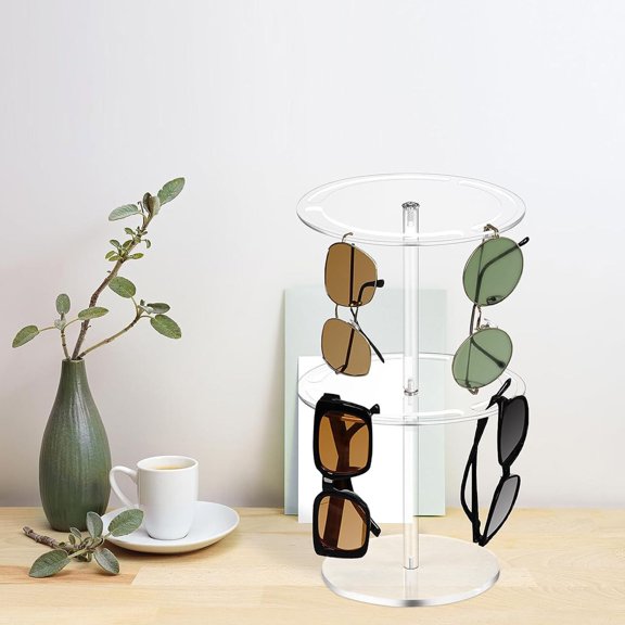Transparent Eyeglass Holder Stand with Stable Base for Sunglasses Display